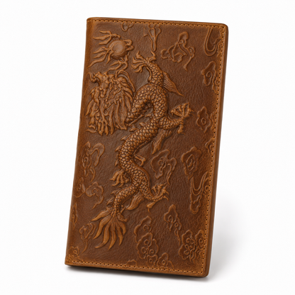 Leather Dragon Snap Wallet